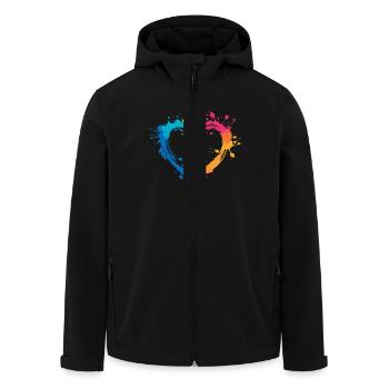 Colorful heart made of splashes of color for creative minds - Men’s Recycled Softshell Jacket by Stanley/Stella - black - Front - AI Model Male 185 light (185cm)