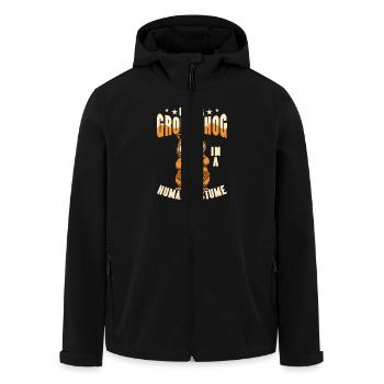 Je suis une marmotte en costume humain Animal rongeur - Veste softshell homme en polyester recyclé Stanley/Stella - noir - Devant - AI Model Male 185 light (185cm)