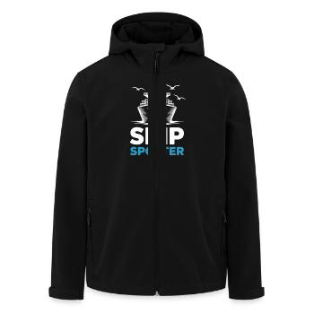 Ship Spotter Enthusiasm for Sea Lovers - Men’s Recycled Softshell Jacket by Stanley/Stella - black - Front - AI Model Male 185 light (185cm)