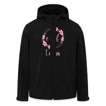 EVJF Cercle Fleurs Prénom Personnalisable - Veste softshell homme en polyester recyclé Stanley/Stella - noir - Devant - AI Model Male 185 light (185cm)