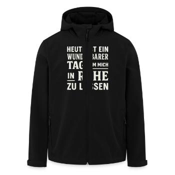 In Ruhe lassen – Sarkastisches Design - Recycelte Männer Softshell-Jacke von Stanley/Stella - Schwarz - Vorne - AI Model Male 185 light (185cm)