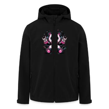 Punk Panda rocks the stage with energy and style - Men’s Recycled Softshell Jacket by Stanley/Stella - black - Front - AI Model Male 185 light (185cm)