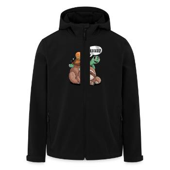 Fröhliches Faultier, Schildkröte und Schnecke - Recycelte Männer Softshell-Jacke von Stanley/Stella - Schwarz - Vorne - AI Model Male 185 light (185cm)