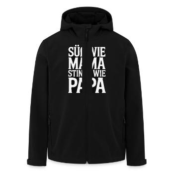 Cute Like Mom, Stink Like Daddy Humor Design Family - Men’s Recycled Softshell Jacket by Stanley/Stella - black - Front - AI Model Male 185 light (185cm)