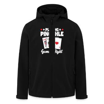 Playing Pinochle Game Night Penuchle Team - Men’s Recycled Softshell Jacket by Stanley/Stella - black - Front - AI Model Male 185 light (185cm)