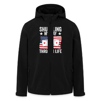 Funny Pinochle Card Player USA Drapeau - Veste softshell homme en polyester recyclé Stanley/Stella - noir - Devant - AI Model Male 185 light (185cm)