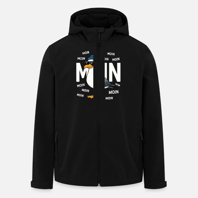 Moin Möwe – Norddeutsch & Lustig - Recycelte Männer Softshell-Jacke von Stanley/Stella - Schwarz