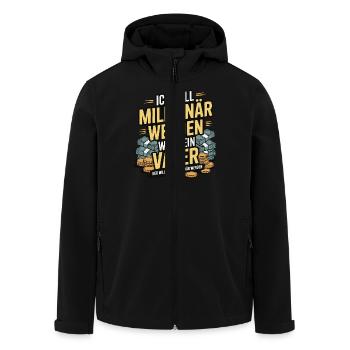 Ich will Millionär werden wie mein Vater – Humor - Recycelte Männer Softshell-Jacke von Stanley/Stella - Schwarz - Vorne - AI Model Male 185 light (185cm)