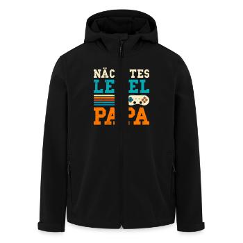 Gamer Papa NÄCHSTES LEVEL PAPA Lustiges - Recycelte Männer Softshell-Jacke von Stanley/Stella - Schwarz - Vorne - AI Model Male 185 light (185cm)