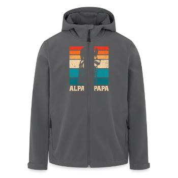 Werdender Vater ALPAKAPAPA Retro Lustig - Recycelte Männer Softshell-Jacke von Stanley/Stella - Anthrazit - Vorne - AI Model Male 185 light (185cm)