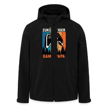 Bald Papa ZUKÜNFTIGER GAMER PAPA LUSTIG - Recycelte Männer Softshell-Jacke von Stanley/Stella - Schwarz - Vorne - AI Model Male 185 light (185cm)