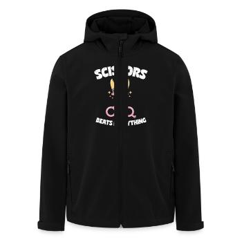 Scissors Beat Everything Scissors Stone Paper Gift - Men’s Recycled Softshell Jacket by Stanley/Stella - black - Front - AI Model Male 185 light (185cm)
