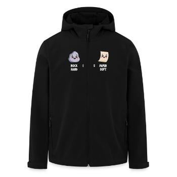 Scissors Stone Paper Kawaii Toy Figures - Men’s Recycled Softshell Jacket by Stanley/Stella - black - Front - AI Model Male 185 light (185cm)