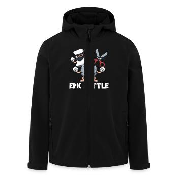 Scissors Stone Paper Kawaii Characters School Game - Men’s Recycled Softshell Jacket by Stanley/Stella - black - Front - AI Model Male 185 light (185cm)