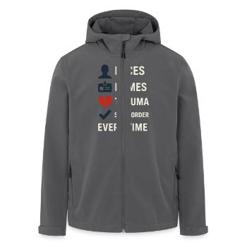 Mémoire Athlète Mnémotechnique Entraînement cérébral Mental - Veste softshell homme en polyester recyclé Stanley/Stella - charbon - Devant - AI Model Male 185 light (185cm)