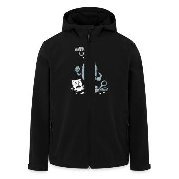 Scissors Stone Paper Childhood Games Schoolyard - Men’s Recycled Softshell Jacket by Stanley/Stella - black - Front - AI Model Male 185 light (185cm)