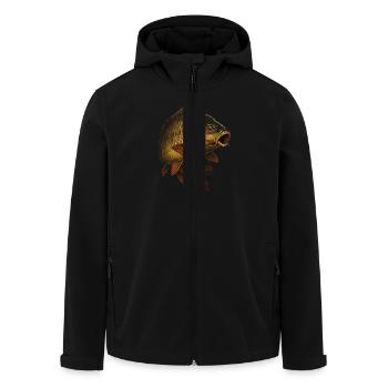 Karpfen Motiv – Big Carp für Angler - Recycelte Männer Softshell-Jacke von Stanley/Stella - Schwarz - Vorne - AI Model Male 185 light (185cm)