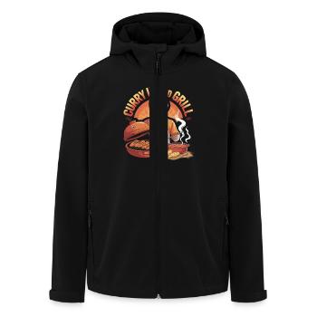 Curry Up and Grill BBQ Indien Kochen - Recycelte Männer Softshell-Jacke von Stanley/Stella - Schwarz - Vorne - AI Model Male 185 light (185cm)