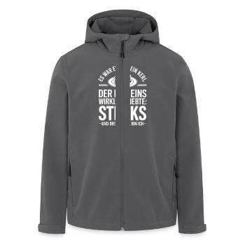 Es War Einmal Ein Kerl Der Nur Eins Wirklich - Recycelte Männer Softshell-Jacke von Stanley/Stella - Anthrazit - Vorne - AI Model Male 185 light (185cm)