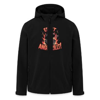 C’est grillade BBQ plaisir grillades feu - Veste softshell homme en polyester recyclé Stanley/Stella - noir - Devant - AI Model Male 185 light (185cm)