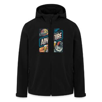 ASTRONAUT ADVENTURE - Men’s Recycled Softshell Jacket by Stanley/Stella - black - Front - AI Model Male 185 light (185cm)
