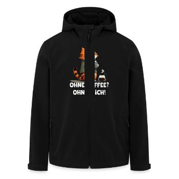 Ohne Kaffee ohne Mich lustige Katze - Recycelte Männer Softshell-Jacke von Stanley/Stella - Schwarz - Vorne - AI Model Male 185 light (185cm)