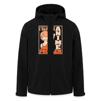 Anime Manga Otaku Kawaii Japan Cosplay Comic - Recycelte Männer Softshell-Jacke von Stanley/Stella - Schwarz - Vorne - AI Model Male 185 light (185cm)