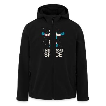 I Need More Space Astronaut Design - Men’s Recycled Softshell Jacket by Stanley/Stella - black - Front - AI Model Male 185 light (185cm)