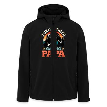 Bald Papa ZUKÜNFTIGER GAMER PAPA LUSTIG - Recycelte Männer Softshell-Jacke von Stanley/Stella - Schwarz - Vorne - AI Model Male 185 light (185cm)