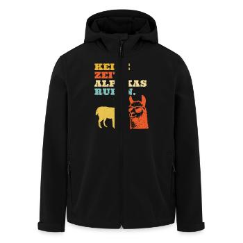 Alpaka Fan KEINE ZEIT ALPAKAS RUFEN Lama Lustig - Recycelte Männer Softshell-Jacke von Stanley/Stella - Schwarz - Vorne - AI Model Male 185 light (185cm)