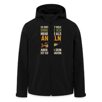 Angeln lieben – Papa sein ist besser - Recycelte Männer Softshell-Jacke von Stanley/Stella - Schwarz - Vorne - AI Model Male 185 light (185cm)