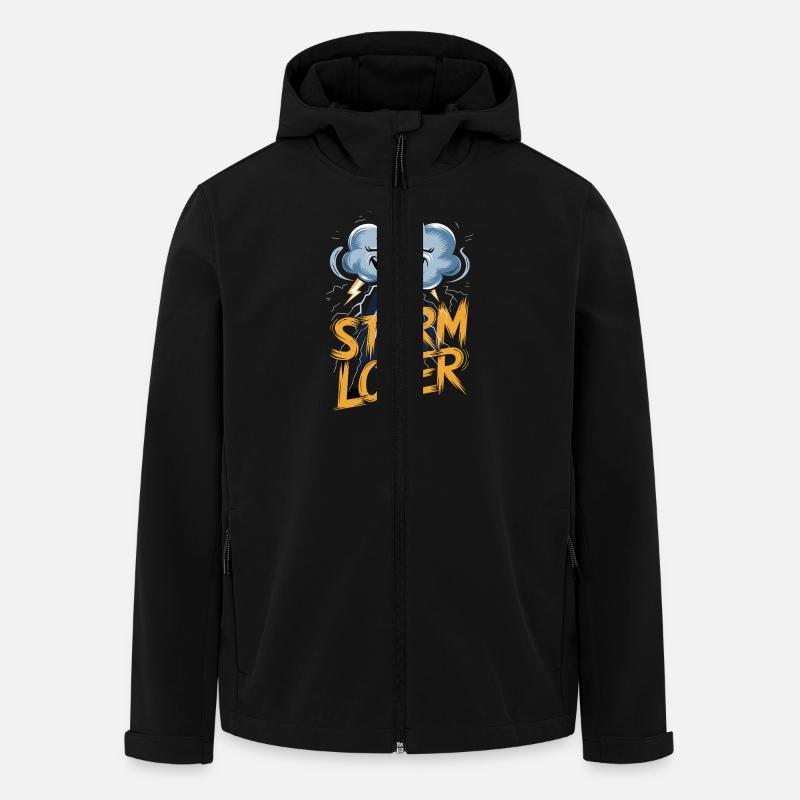 Tempête Amoureux Nuages Éclair Visage - Veste softshell homme en polyester recyclé Stanley/Stella - noir