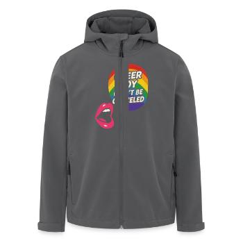 Queer Pride Queer Joy Homologation LGBTQ+ Trans - Veste softshell homme en polyester recyclé Stanley/Stella - noir - Devant - AI Model Male 185 light (185cm)