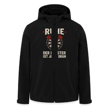 Darts Master – Rest at the Oche - Men’s Recycled Softshell Jacket by Stanley/Stella - black - Front - AI Model Male 185 light (185cm)