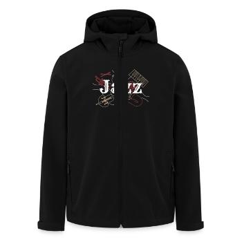 Jazz Musikinstrumente Kunst Design Jazz Music - Recycelte Männer Softshell-Jacke von Stanley/Stella - Schwarz - Vorne - AI Model Male 185 light (185cm)