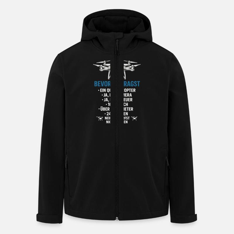 Drone quadricoptère drôle de dicton - Veste softshell homme en polyester recyclé Stanley/Stella - noir