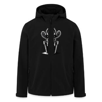 Can't Touch This – Funny Cactus with Saying - Men’s Recycled Softshell Jacket by Stanley/Stella - black - Front - AI Model Male 185 light (185cm)