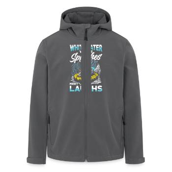 Whitewater Adventure : où éclate de rire - Veste softshell homme en polyester recyclé Stanley/Stella - charbon - Devant - AI Model Male 185 light (185cm)