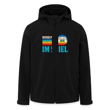 Zocker Papa NEUER PAPA IM SPIEL Retro Lustig - Recycelte Männer Softshell-Jacke von Stanley/Stella - Schwarz - Vorne - AI Model Male 185 light (185cm)