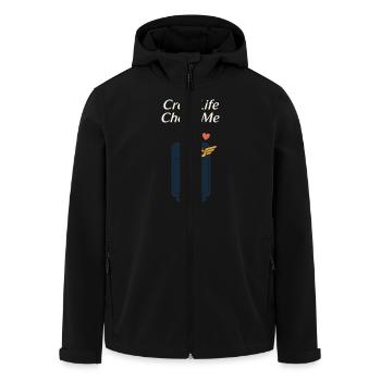 Flugbegleiter Kabinencrew Leben Luftfahrt - Recycelte Männer Softshell-Jacke von Stanley/Stella - Schwarz - Vorne - AI Model Male 185 light (185cm)
