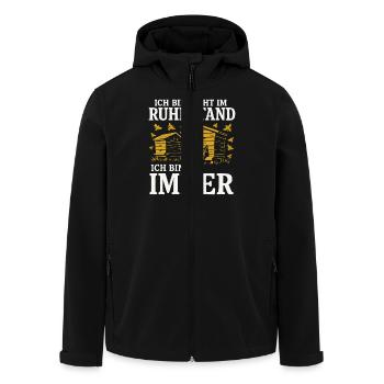 Not Retired Beekeeper Design - Men’s Recycled Softshell Jacket by Stanley/Stella - black - Front - AI Model Male 185 light (185cm)