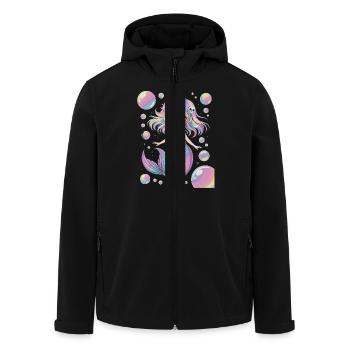 Mignonne Sirène Kawaii – Design Pastel - Veste softshell homme en polyester recyclé Stanley/Stella - noir - Devant - AI Model Male 185 light (185cm)