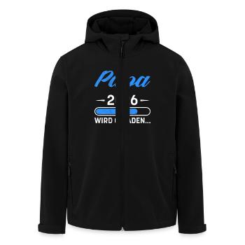 Werdender Vater PAPA WIRD GELADEN 2026 Lustig - Recycelte Männer Softshell-Jacke von Stanley/Stella - Schwarz - Vorne - AI Model Male 185 light (185cm)