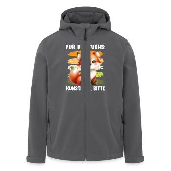 Tierschutz FÜR DEN FUCHS KUNSTPELZ BITTE Lustig - Recycelte Männer Softshell-Jacke von Stanley/Stella - Anthrazit - Vorne - AI Model Male 185 light (185cm)