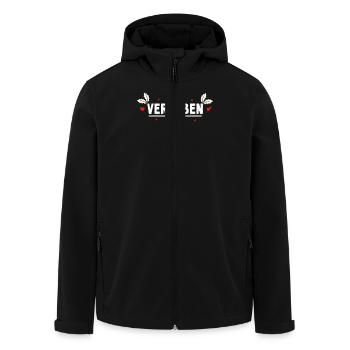 Malle VERGEBEN Anti-Flirt Lustiges - Recycelte Männer Softshell-Jacke von Stanley/Stella - Schwarz - Vorne - AI Model Male 185 light (185cm)