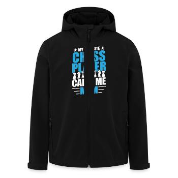 Schach Vater Schachspieler Papa Kinder Sohn - Recycelte Männer Softshell-Jacke von Stanley/Stella - Schwarz - Vorne - AI Model Male 185 light (185cm)