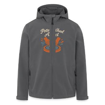 ’s Round-Addicted Clay Artist Céramique - Veste softshell homme en polyester recyclé Stanley/Stella - charbon - Devant - AI Model Male 185 light (185cm)