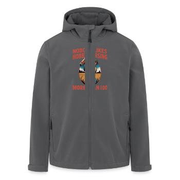 Personne n’aime Hobby Horseing plus que moi - Veste softshell homme en polyester recyclé Stanley/Stella - noir - Devant - AI Model Male 185 light (185cm)