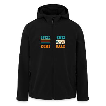 Gamer Papa SPIELER ZWEI KOMMT BALD Lustiges - Recycelte Männer Softshell-Jacke von Stanley/Stella - Schwarz - Vorne - AI Model Male 185 light (185cm)