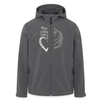 My heart beats to the beat of the hooves - Men’s Recycled Softshell Jacket by Stanley/Stella - black - Front - AI Model Male 185 light (185cm)